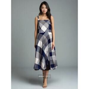 Just Taylor Madras Plaid Sundress, Size 6